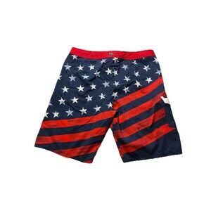 Men's O'Neill Swim Trunks American Flag Theme Patriotic- Size 36